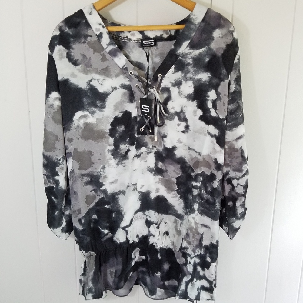 Sioni Blouse Lightweight 3/4 sleeve Tie Dye Top